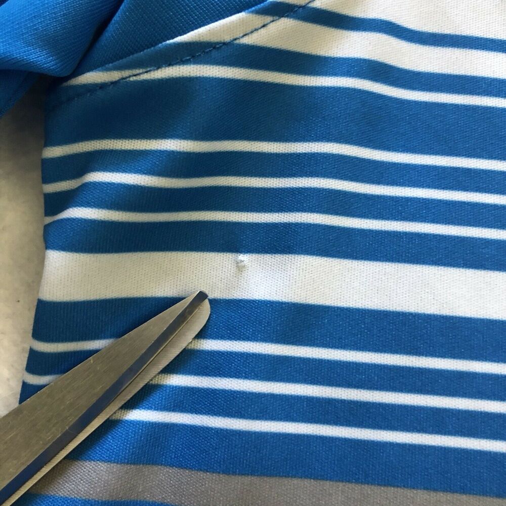 Oakley Men Blue Gray Stripe Regular Fit Short Sleeve Hydrolix Golf Polo Shirt XL - Picture 6 of 11